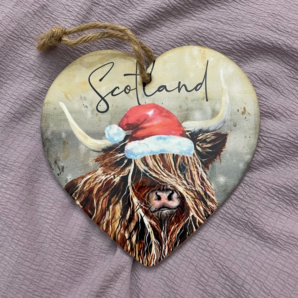 🚚Wee Box Scotland Highland Cow Holiday Ornament